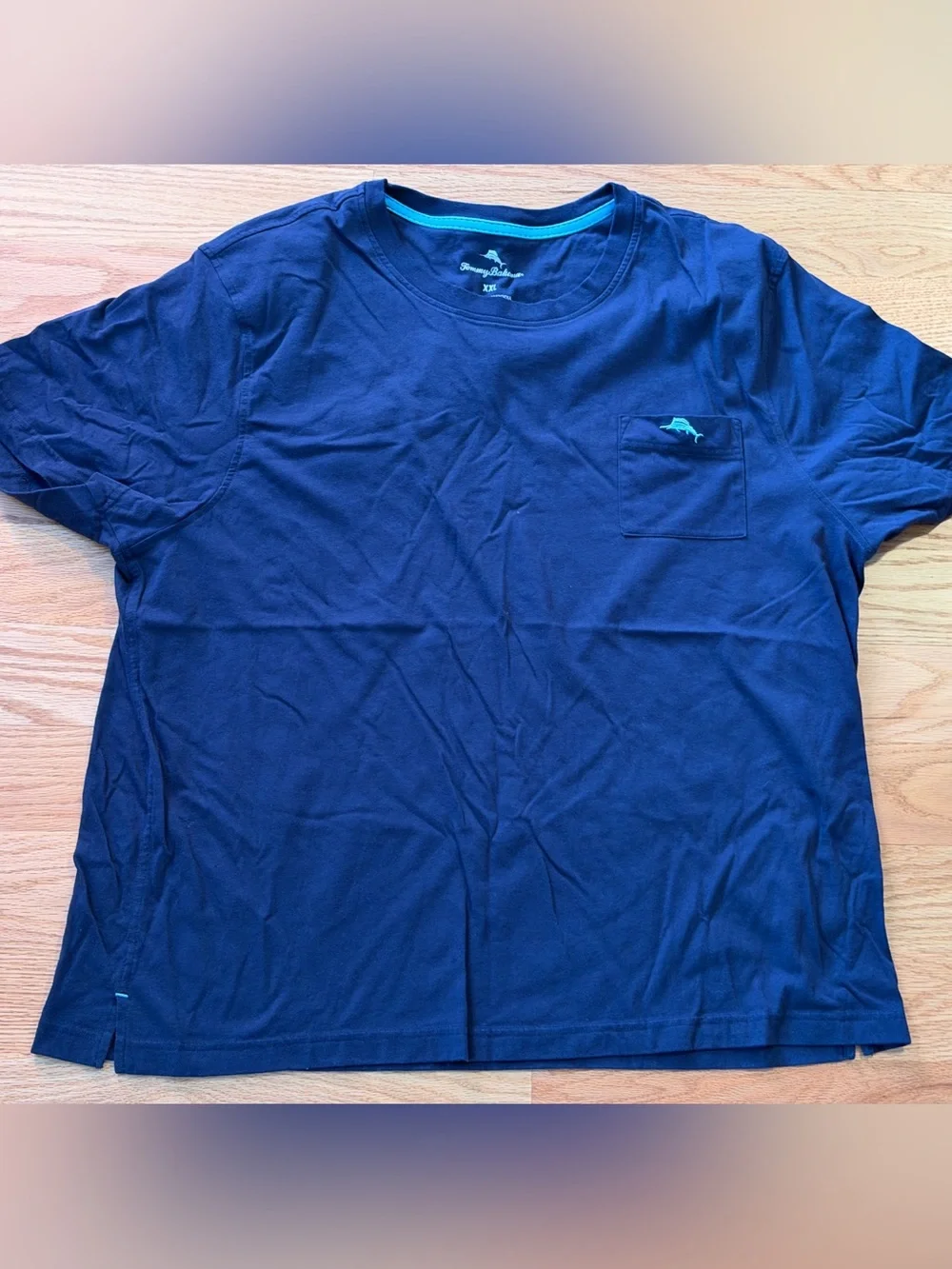 Tommy Bahama Navy Short-Sleeve Pocket Tee with Teal Accent